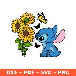 Stitch Sunflower Svg Png, Layered Stitch Sunflower Svg, Sunflower Stitch Png, Svg Files For Cricut - Download File