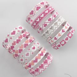 Bundle Heart, February 14 bead Pattern, Loom bracelet pattern, miyuki pattern, square stitch pattern, pdf file_283