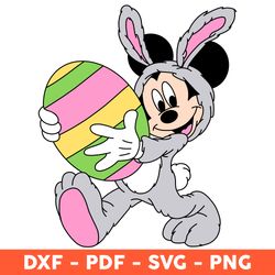Easter Bunny Mickey Svg, Mouse Animal Mickey With Giant Easter Egg Svg, Easter Family, Cute Easter Svg - Download File
