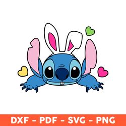Stitch Happy Easter Svg Happy Easter Svg, Easter Svg, Easter Bunny Stitch Svg, Cute Easter Svg - Download File