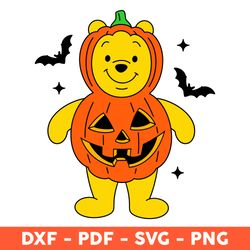 Halloween Pooh Bear Svg, Pumpkin Svg, Bat Svg, Bear Svg, Pooh Svg, Pooh Bear Svg, Halloween Svg - Download File