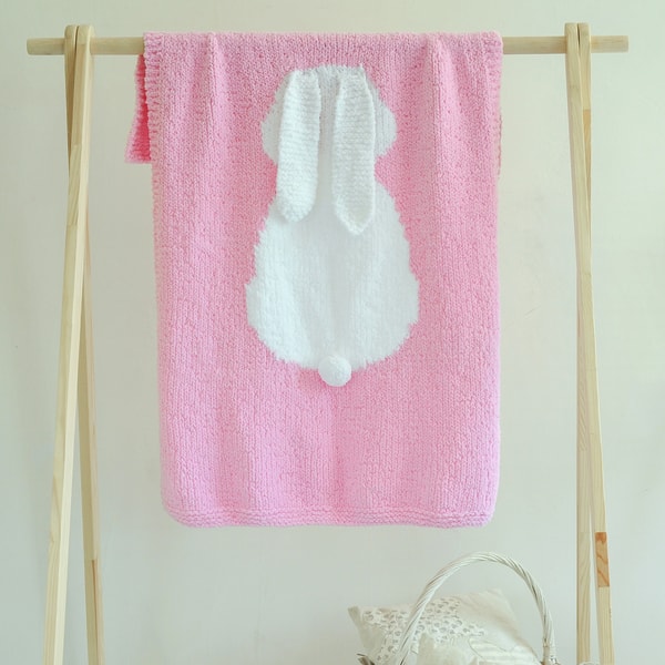 Bunny blanket knitting pattern Chenille baby blanket pattern - Inspire ...