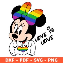Love Is Love Ears Minnie, Minnie Mouse Svg, Minnie Svg, Heart Svg, LGBTQ Svg, Gay Svg - Download File