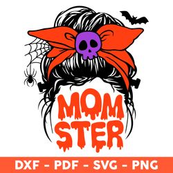 Momster Svg, Bride of Frankenstein Svg, Halloween Svg, Messy Bun MomLife Svg, Momster Life Svg, Mom Svg - Download File