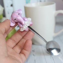 Spoon with decor, children products, gift ideas, elephant