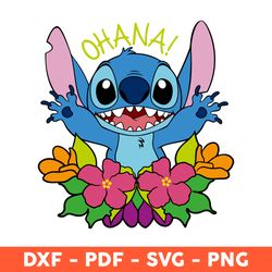 Ohana Alien Svg, Ohana Stitch DXF, SVG, PNG Files Lilo & Stitch, Ohana means Family, Disney Svg - Download File