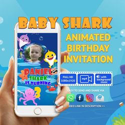 Baby Shark Video Invitation Personalized For you, Animated Invitation, Birthday Invitation, Kids Invitation