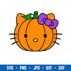 hello kitty pumpkin svg, hello kitty svg, pumpkin svg, halloween svg, png jpg dxf eps digital file