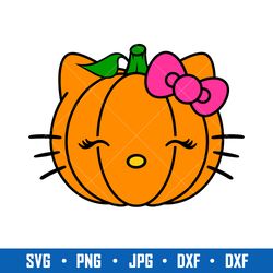 hello kitty with pumpkin svg, hello kitty svg, pumpkin svg, halloween svg, png jpg dxf eps digital file