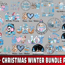 christmas winter bundle png, 55 file christmas winter png , for cricut, silhouette, digital, file cut