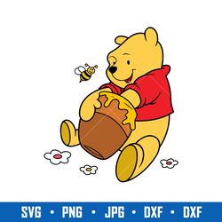 honey pooh bear svg, pooh bear svg, winnie the pooh svg, disney svg, png jpg dxf eps digital file