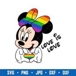 love is love minnie svg, minnie mouse svg, disney svg, png jpg dxf eps digital file
