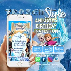 Frozen Video Invitation Personalized For you, Animated Invitation, Birthday Invitation, Kids Invitation