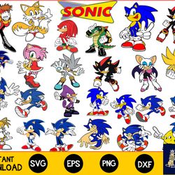 60 file sonic bundle svg dxf eps png,bundle sonic bundle svg, cricut, for cricut, silhouette, digital, file cut