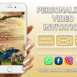 Dragon Style Video Invitation Personalized For you, Animated Invitation, Birthday Invitation, Kids Invitation
