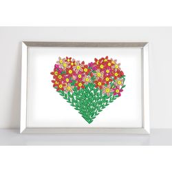 Flower Heart embroidery