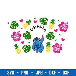 ohana stitch summer full wrap svg, ohana stitch svg, stitch svg, starbucks svg, png jpg dxf eps digital file