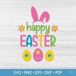 happy easter svg - easter bunny ears svg - easter design svg