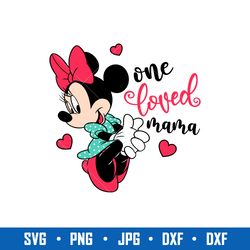 minnie one loved mama svg, minnie mouse svg, disney svg, png jpg dxf eps digital file