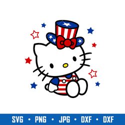 patriotic kitty svg, 4th of july kitty svg, american flag kitty svg, patriotic day svg, png jpg dxf eps digital file