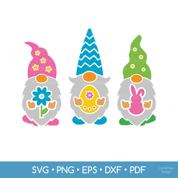 gnomes with easter egg and easter bunny