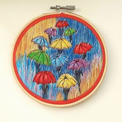 Embroidered picture "These warm summer rains"