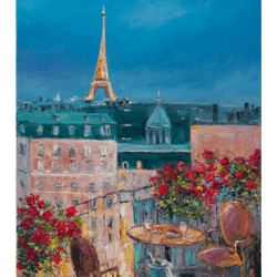 Paris Painting France Original Art Impressionist Art Cityscape Artwork Impasto Painting 16"x20" by KseniaDeArtGallery