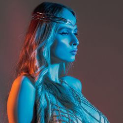 Stylish futuristic fantasy tiara Silver cyberpunk Elf diadem cosmic elven Headpiece wedding Bridal circlet Sekhmet