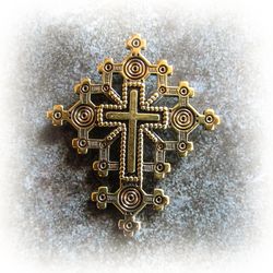 ukraine brass cross pendant,vintage brass cross,die struck brass cross pendant,cross drop,rustic brass cross,cross charm