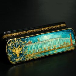 Russian lacquer box St Petersburg Hermitage miniature lacquer art