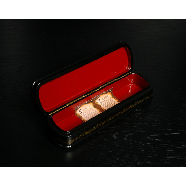 black lacquered jewelry box