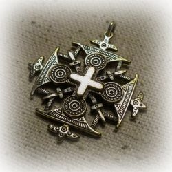 ukraine brass cross necklace pendant,vintage brass cross,die struck brass cross pendant,rustic brass cross,medieval