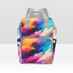 Colorful Watercolor Style Diaper Bag Backpack