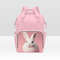 White Rabbit on Pink Diaper Bag Backpack.png