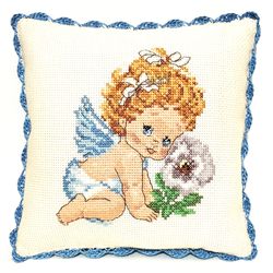 Decorative Embroidered Pillows, New Mom Gift Ideas, New Baby Girl Gift, Guardian Angels Mini Pillow, New Parent Gifts