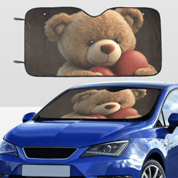 Cute Bear with Heart Car SunShade