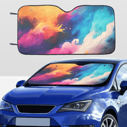 Colorful Watercolor Style Car SunShade