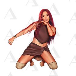 printable karol g png hand drawn sublimation designs, no background, new 2023 te quedo grande tqg, art digital