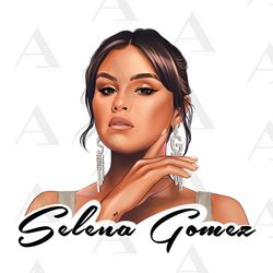 printable  selena gomez png hand drawn sublimation designs, no background, new art digital download