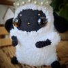 Black and white sheep OOAK fantasy plush toy decor (3).jpg