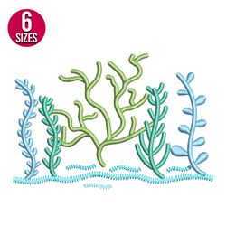 Seaweed embroidery design, Machine embroidery pattern, Instant Download
