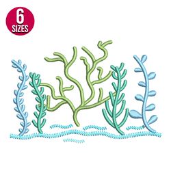 seaweed embroidery design, machine embroidery pattern, instant download