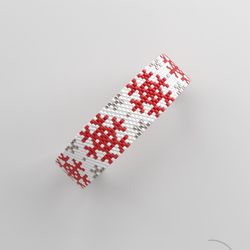 christmas peyote bracelet pattern, peyote bead pattern, odd count, stitch pattern, pdf pattern_270 no word chart