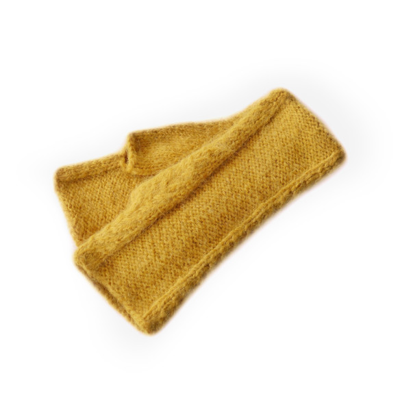 Alpaca fingerless gloves for women. Yellow mittens. Warm gi