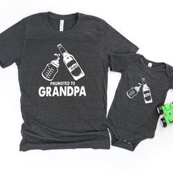 promoted to grandpa t-shirt, grandpa shirt, pregnancy announcement shirt, fathers day tee, gift for grandpa, new grandpa