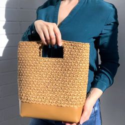 Crochet Raffia Bag, Casual Bag, Tote bag, Raffia bag, Crochet Pattern bag, Download Tutorial PDF VIDEO