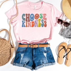 Choose Kindness Sweatshirt, Be Kind Shirt, Smiley Face Sweater, Anti-Bullying Inspirational Quote Tee, Boho Rainbow Shir