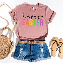 Happy Easter Shirt, Happy Easter Bunnies Shirt, Bunny Shirt, Cute Easter Shirt, Colorful Bunny Shirt, Easter Family Matc