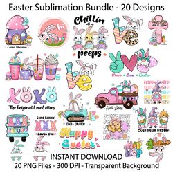 easter sublimation bundle png, 20 designs, easter clipart, easter shirt, easter kids shirt, kids easter png, cute easter