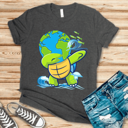 dabbing turtle world earth day environmental awareness t-shirt - ocean lover gift, turtle lover shirt, save the ocean